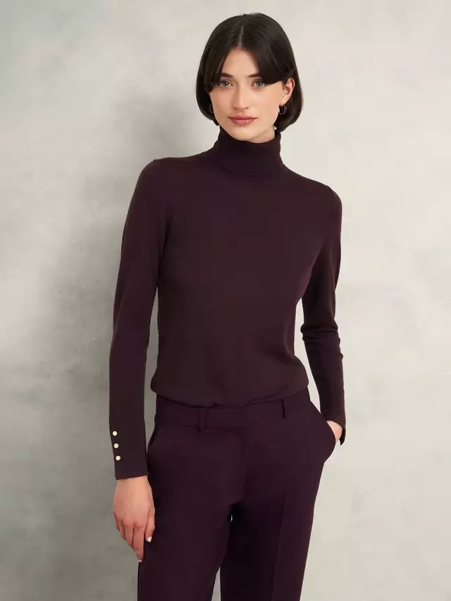 

Джемпер Hobbs Lara Merino Wool Roll Neck, цвет malbec