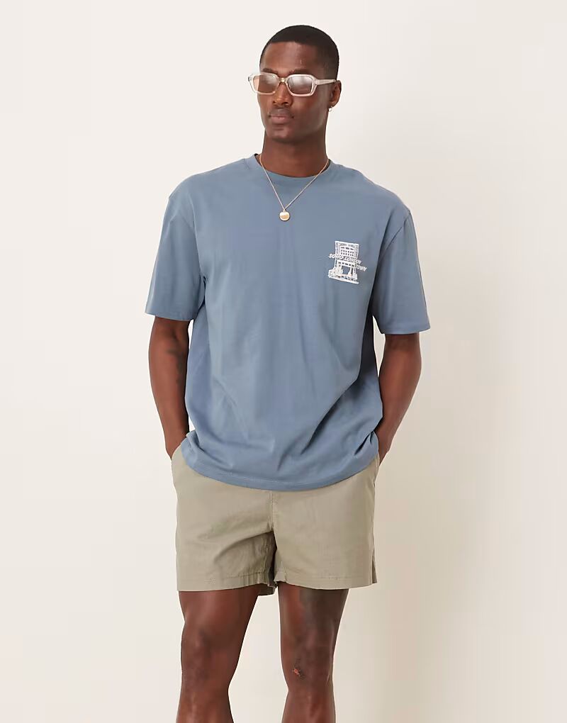 

Укороченные шорты ASOS DESIGN из льняной смеси цвета хаки