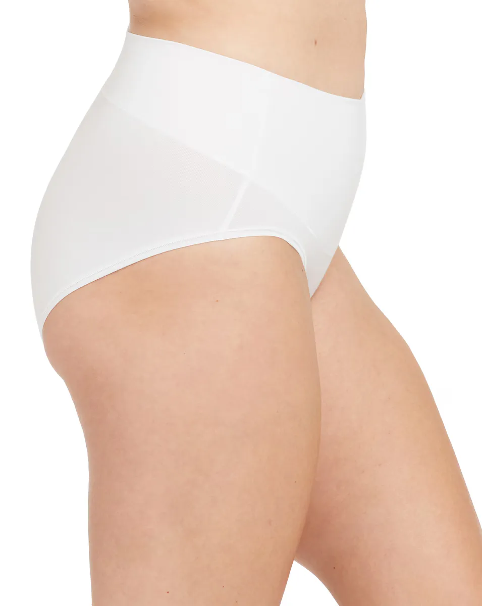 

Мягкие компрессионные хлопковые трусики-корректирующее белье Spanx, белый