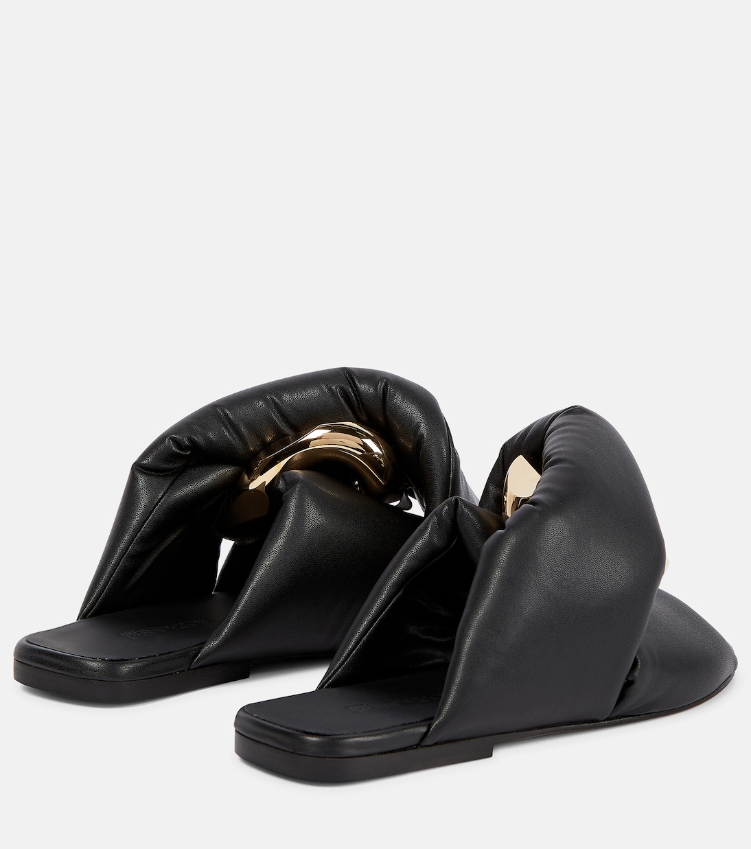 Сандалии из кожи Chain Twist JW Anderson, черный — фото 3