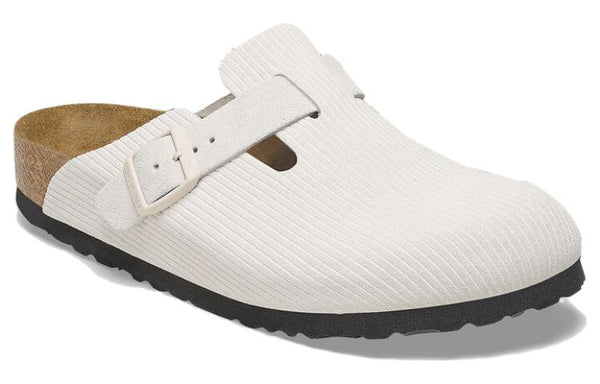 Тапочки boston suede leather embossed 'corduroy antique white' Birkenstock, белый — фото 3