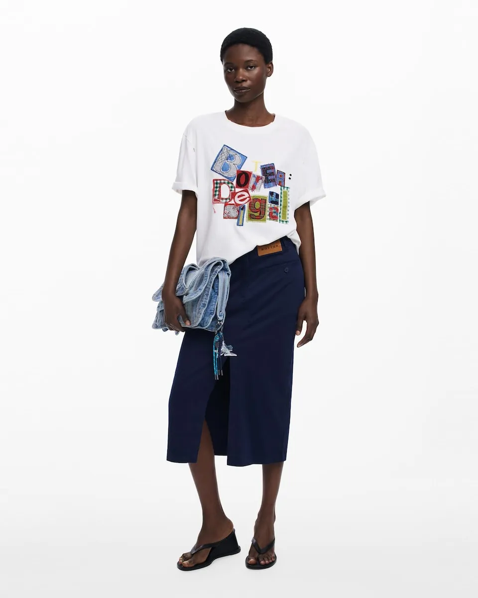 

Юбка-миди-карандаш Botter Desigual, темно-синий