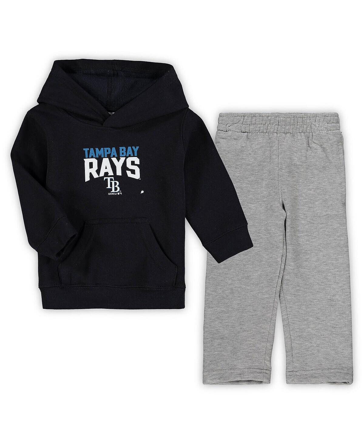 Комплект из флисовой толстовки и брюк с расклешенной веерной юбкой Tampa Bay Rays для мальчиков темно-синего, серого цвета с меланжевым отливом Tampa Bay Rays Outerstuff — фото 2