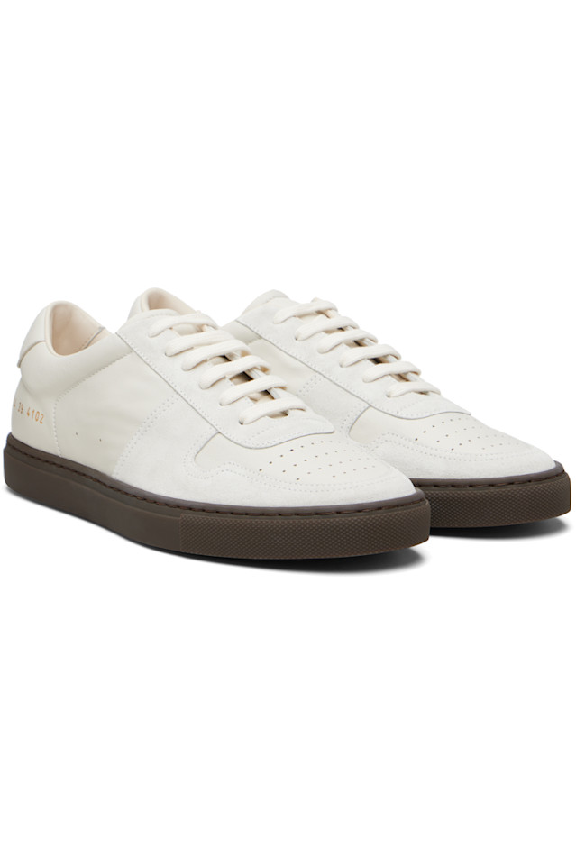 Common Projects Кроссовки Off-White баскетбольные узкие с коричневой подошвой — фото 4