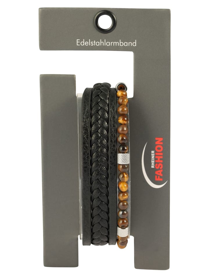 

Adeliás Мужской браслет - кожаный браслет, 19 см, черный