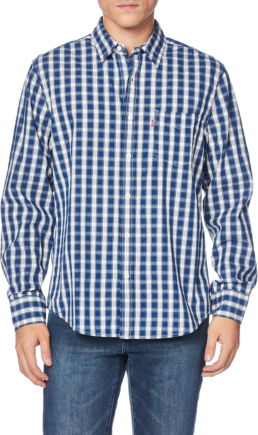 

Мужская классическая рубашка Levi's с одним карманом и длинным рукавом на пуговицах, Nash Cloud Dancer