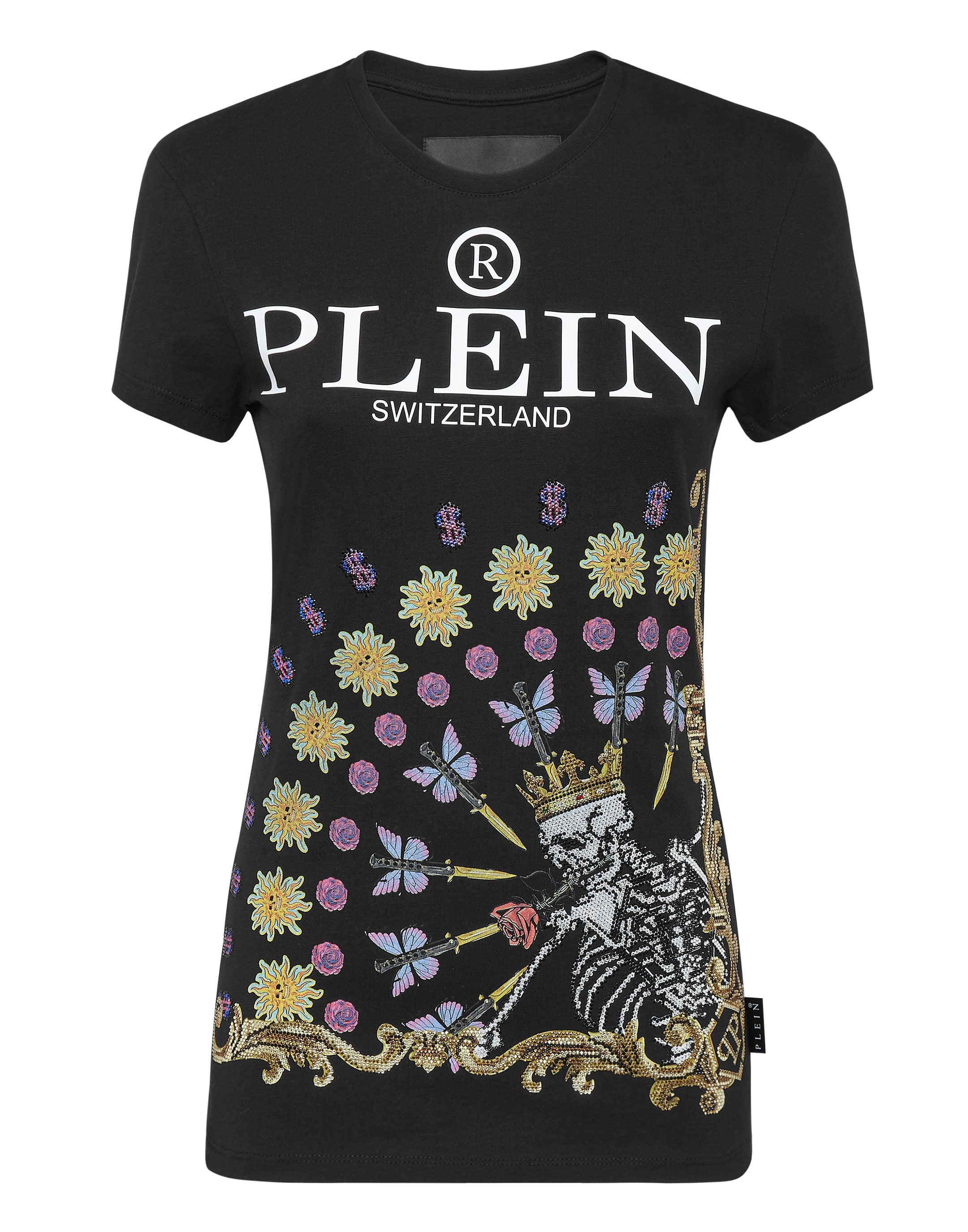 

Футболка Sexy Pure Skeleton татуировка с кристаллами PHILIPP PLEIN, черный