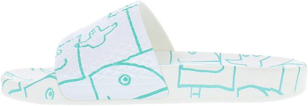 Мужские шлепанцы для душа adidas Adilette, белый/черный/мятный — фото 3