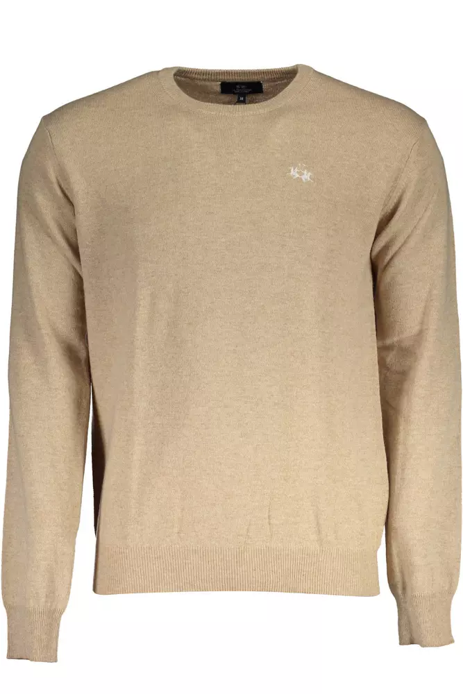 

Бежевый шерстяной мужской свитер Classic Comfort Knitwear La Martina