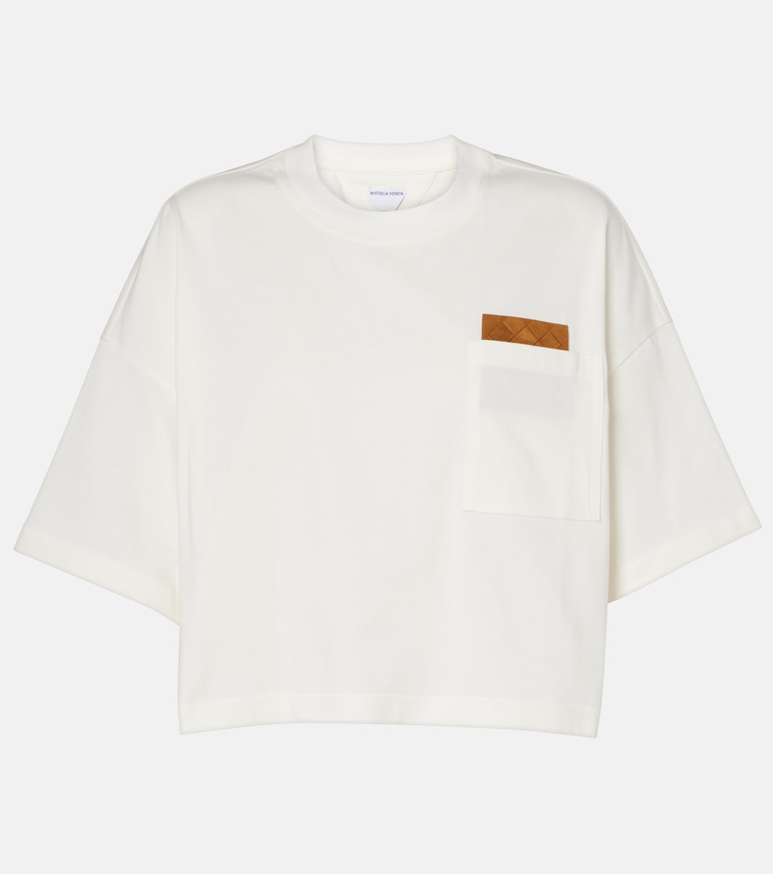 

Футболка из хлопкового джерси с узором Intrecciato Bottega Veneta, Chalk