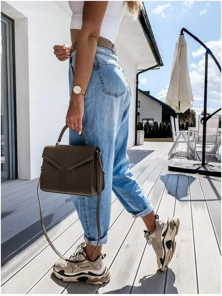 

Женские джинсы CHONG FENG XIA Mom Jeans с высокой посадкой