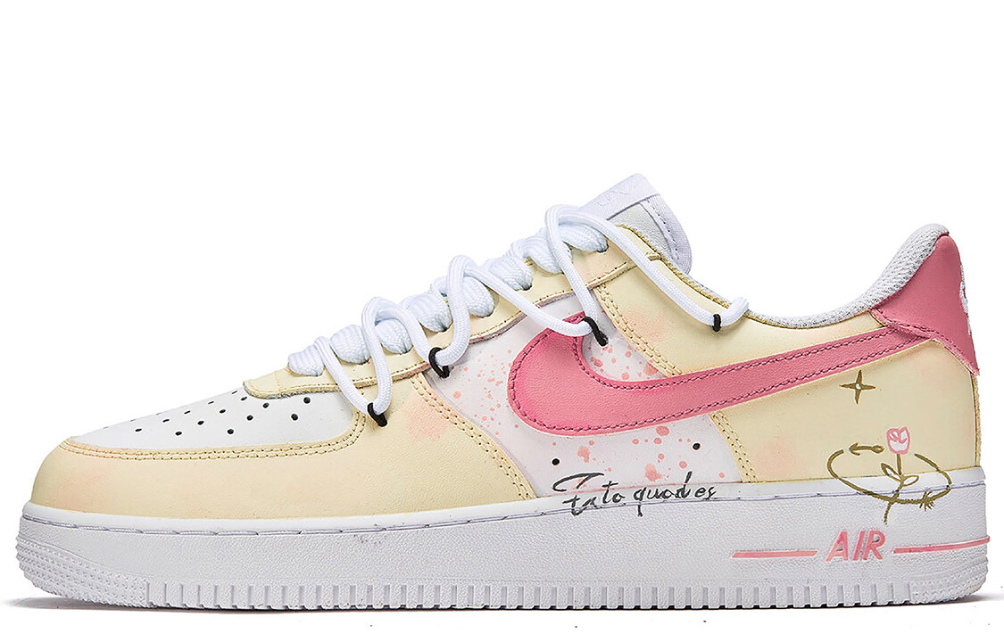 

Кроссовки Nike Air Force 1 Skateboarding Shoes Men Low-top Yellow/Pink, желтый