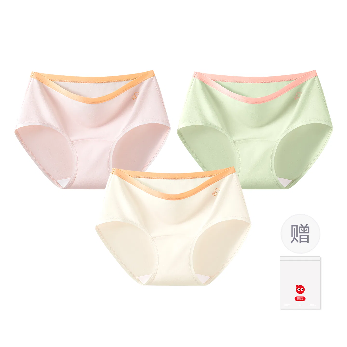 Детские трусы для девочек хлопковые с принтом Red bean, Green Light Yellow Purple
