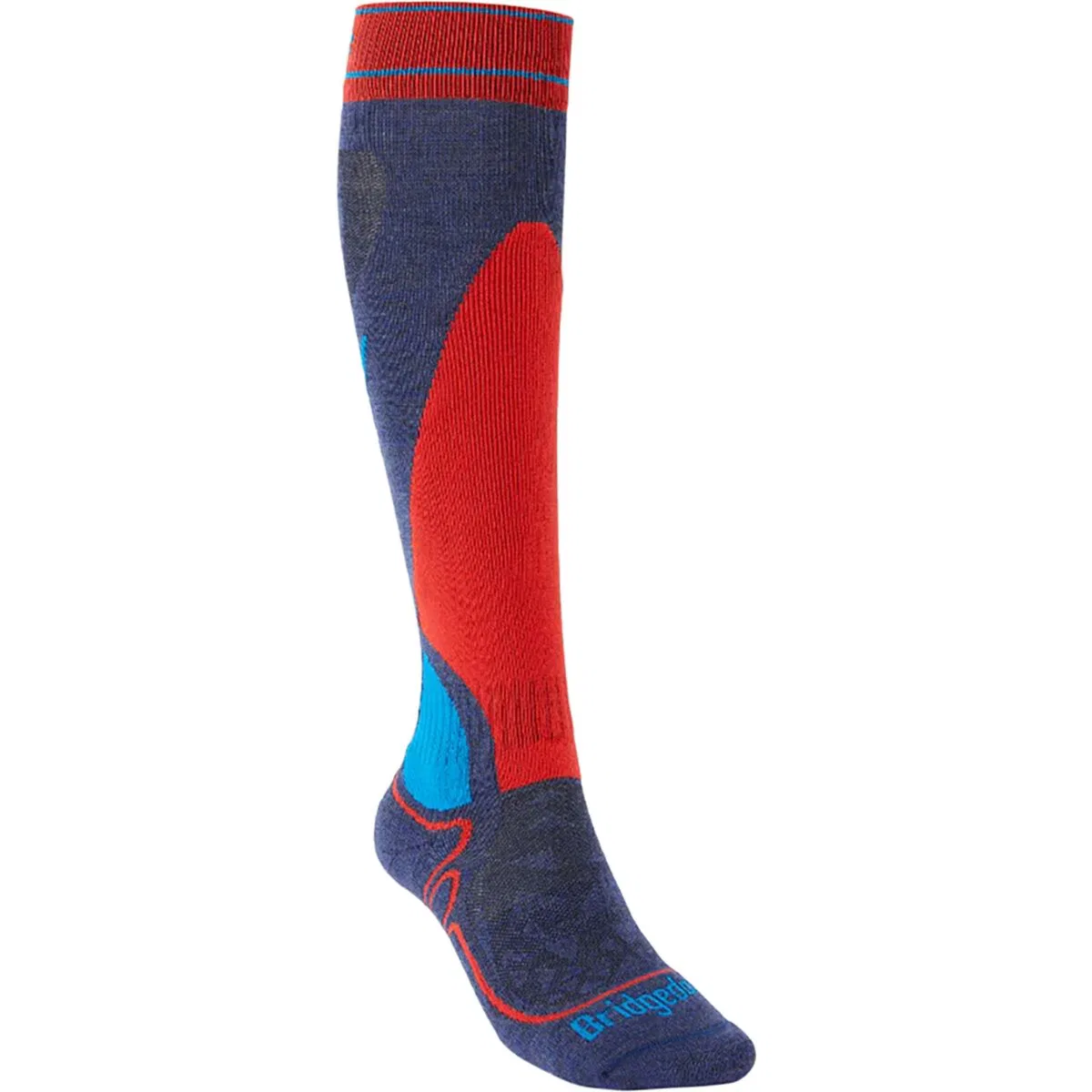 Детские носки для горнолыжного спорта с принтом Ski Racer Merino Endurance Bridgedale, Denim Flame