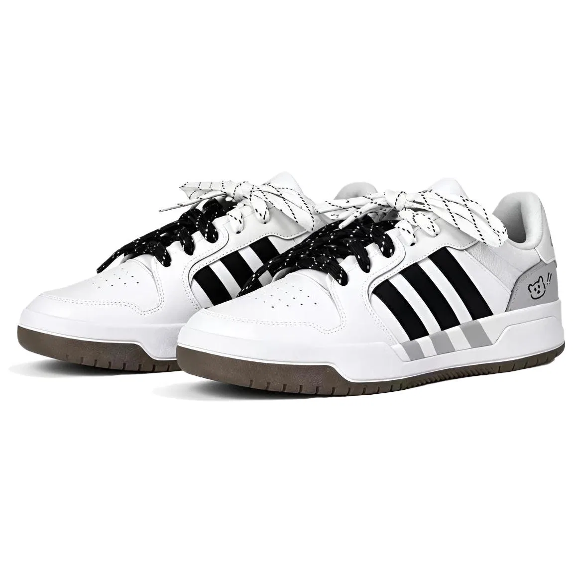 Детские скейтборд-кроссовки с принтом медвежонка ENTRAP Skateboard Shoes Adidas, White — фото 4