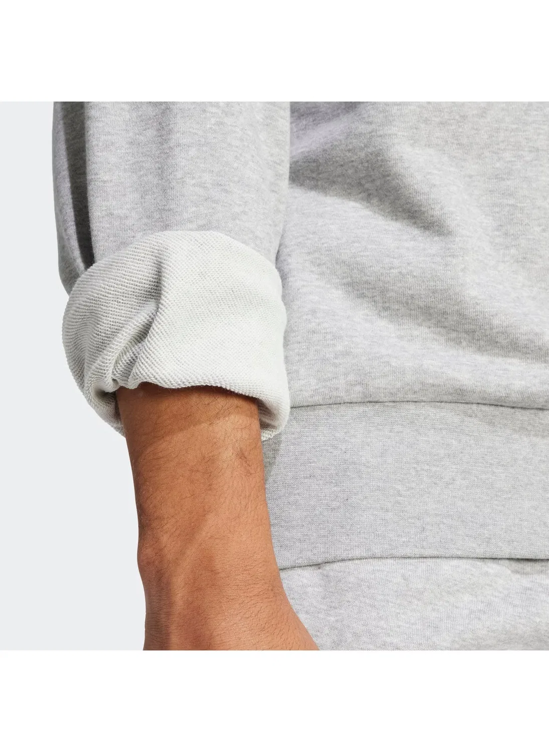 Свитшот из футера с большим логотипом Essentials Adidas, серый — фото 4