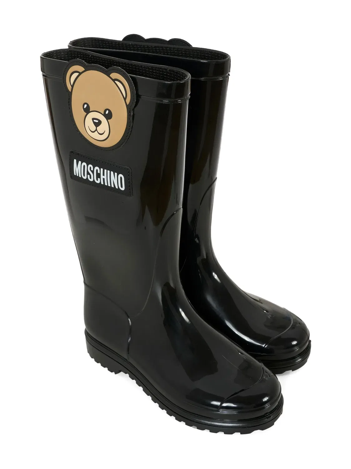 Резиновые сапоги Moschino с мотивом медвежонка, черный
