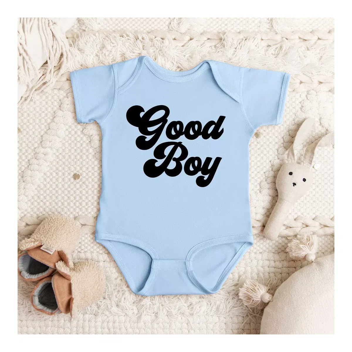 Детское боди с коротким рукавом Good Boy Retro The Juniper Shop, Light Blue — фото 2