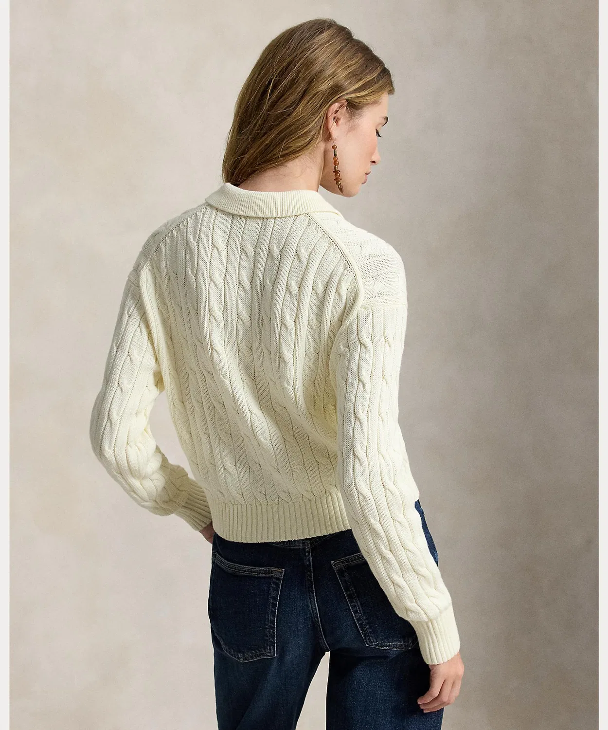 POLO RALPH LAUREN Женский кардиган с поло-воротником Cable Cotton Polo — фото 4