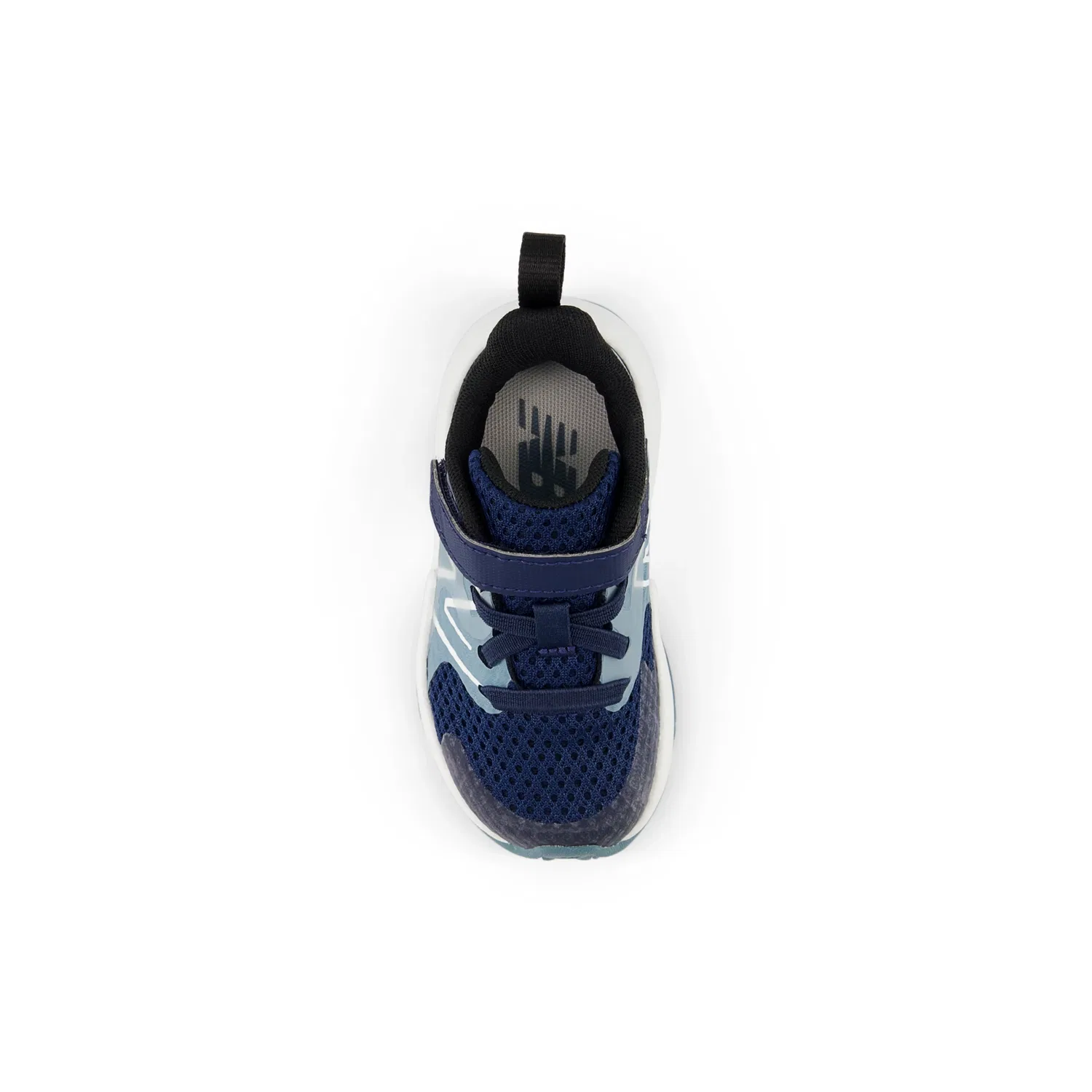 Детские кроссовки легкие с сетчатым верхом Rave Run v2 Bungee Lace with Top Strap New Balance, Nb Navy With Salt Water And Black — фото 4