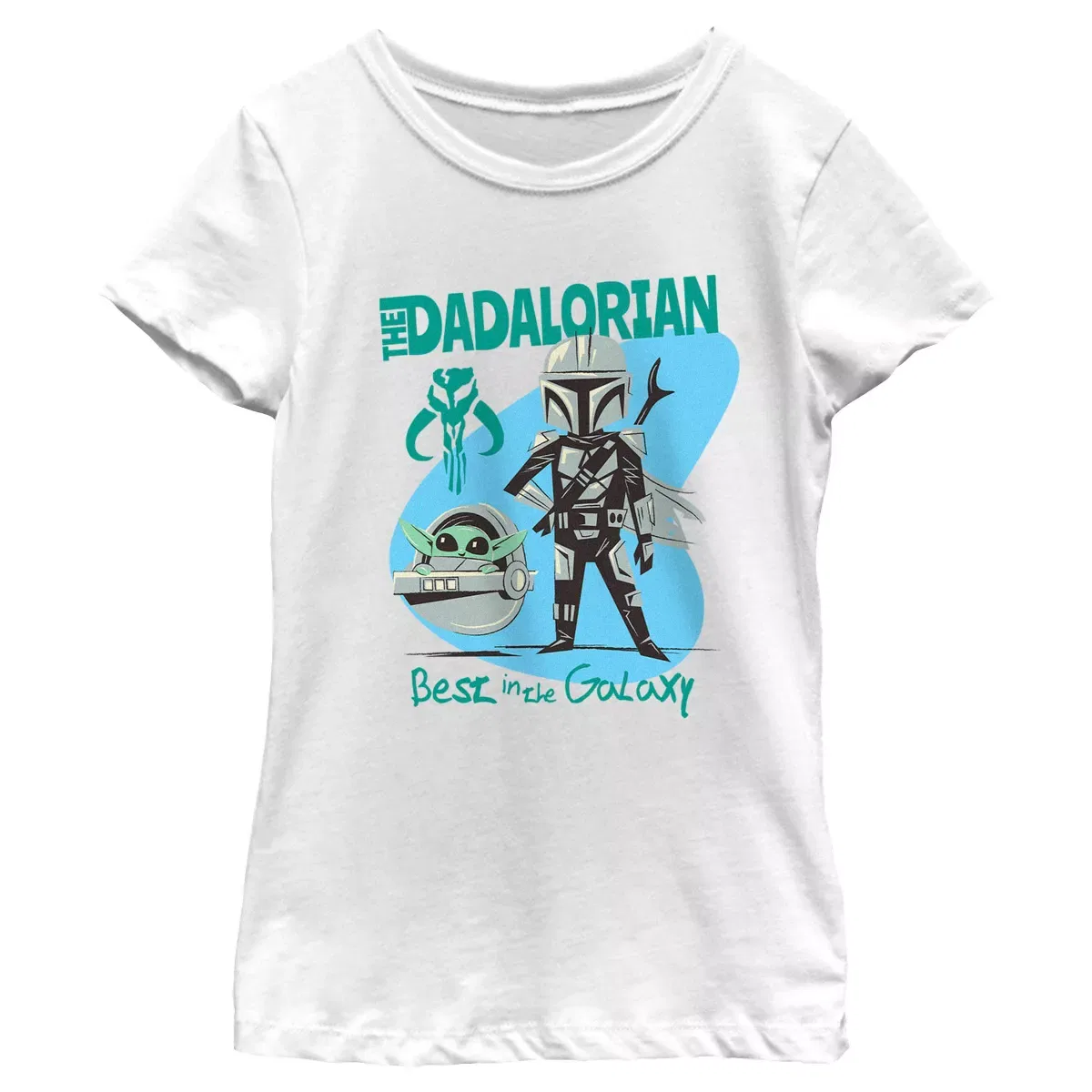 Детская футболка с принтом Dadalorian Star Wars, Белая