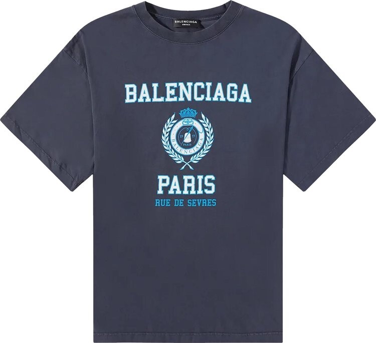 

Футболка Balenciaga T-Shirt 'Marine Blue', синий