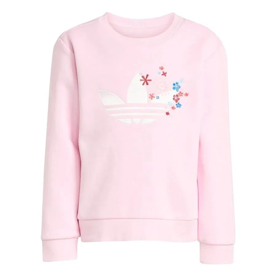 Детский спортивный комплект из футера с моделью Crew Set adidas, Розовый