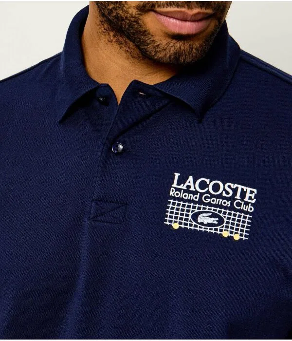 Мужское поло Lacoste, Blu Marino — фото 4