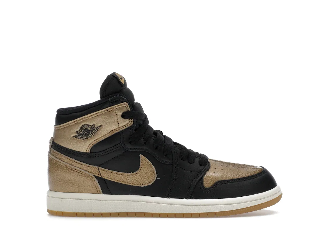 Детские кроссовки Lifestyle с высоким берцем Jordan 1 Retro High OG Jordan, Black / Metallic Gold / Sail