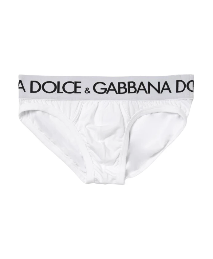 

Трусы из смесовой хлопковой ткани с логотипом на поясе Dolce & Gabbana, белый