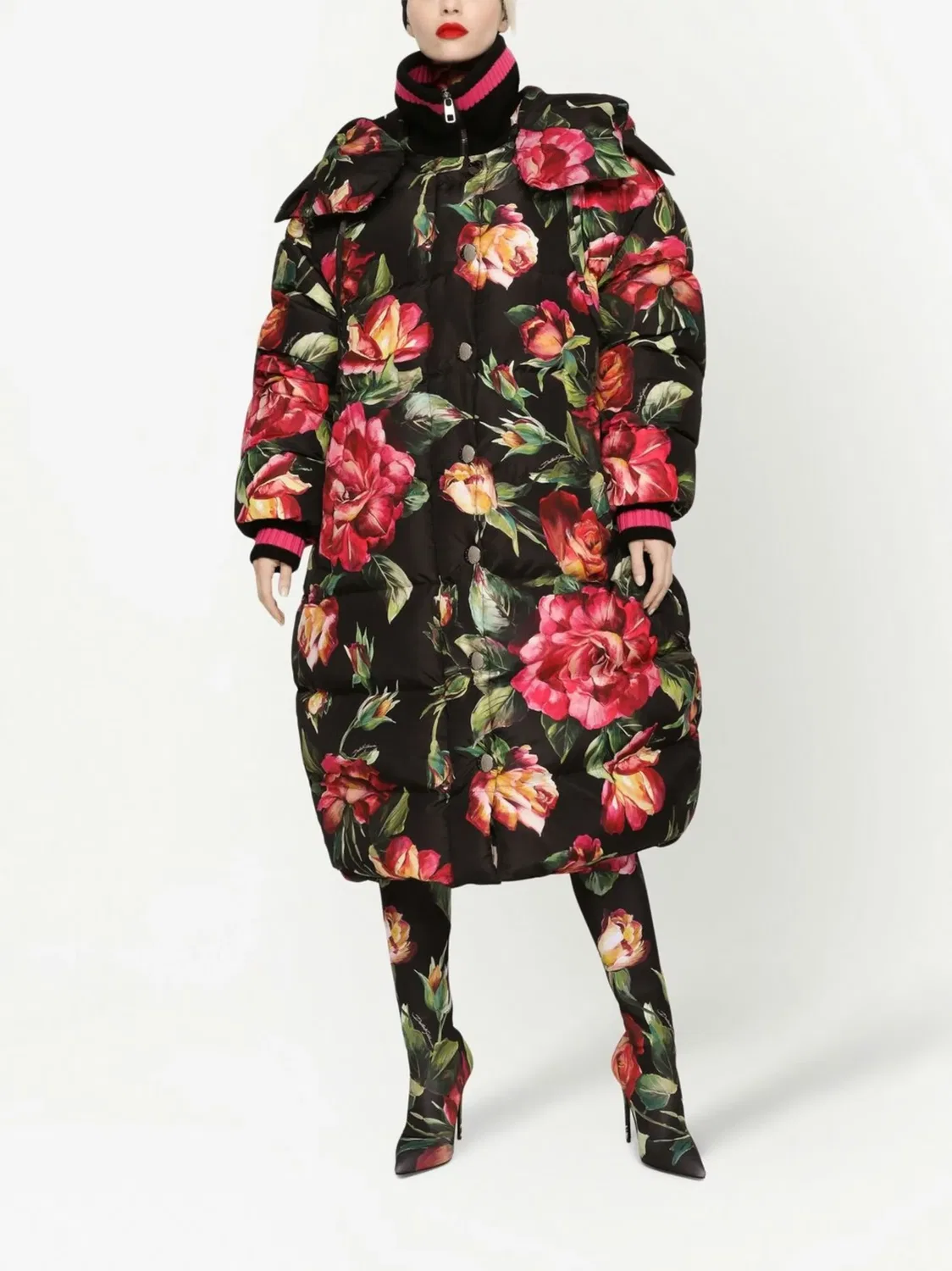 Dolce & Gabbana Пуховик длинный черный — фото 2