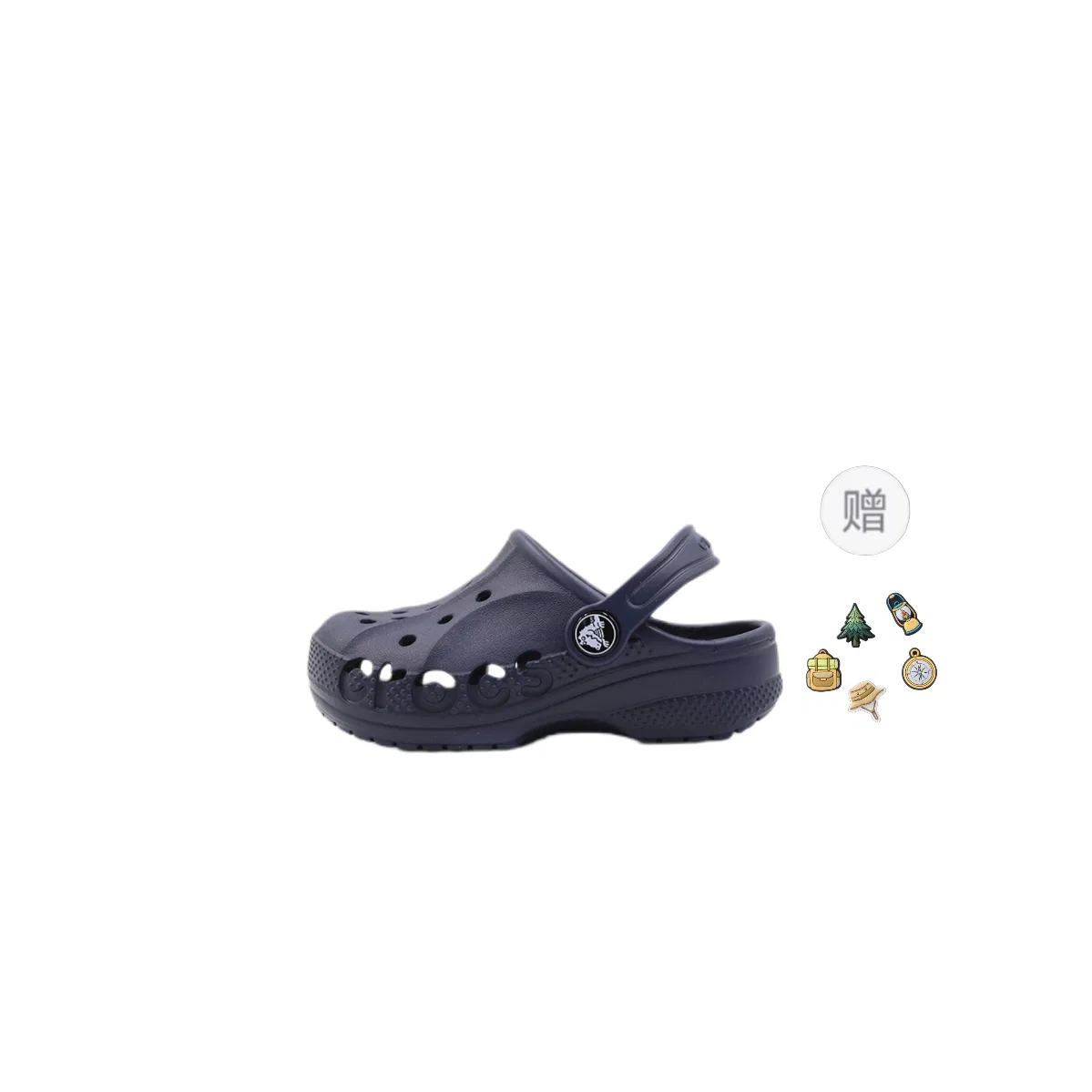 Детские сандалии-клоги с принтом Classic Clog Crocs, Dark Blue (With Shoe Charms)