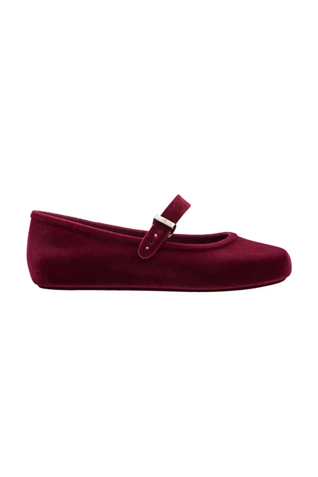 Детские балетки для девочек с принтом Melissa, Red Flocked — фото 2