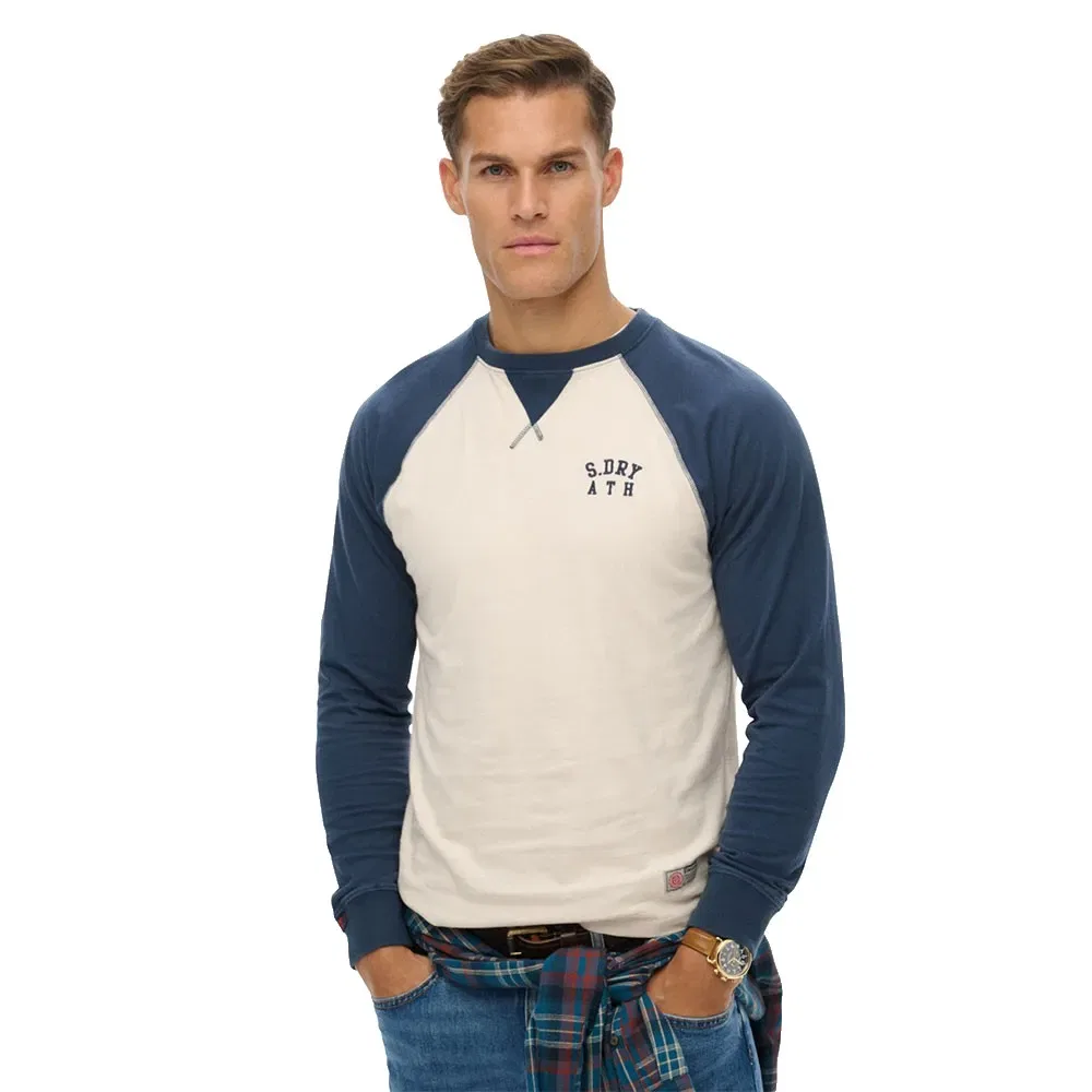Футболка с длинным рукавом Vintage Athletic Baseball Superdry, белый