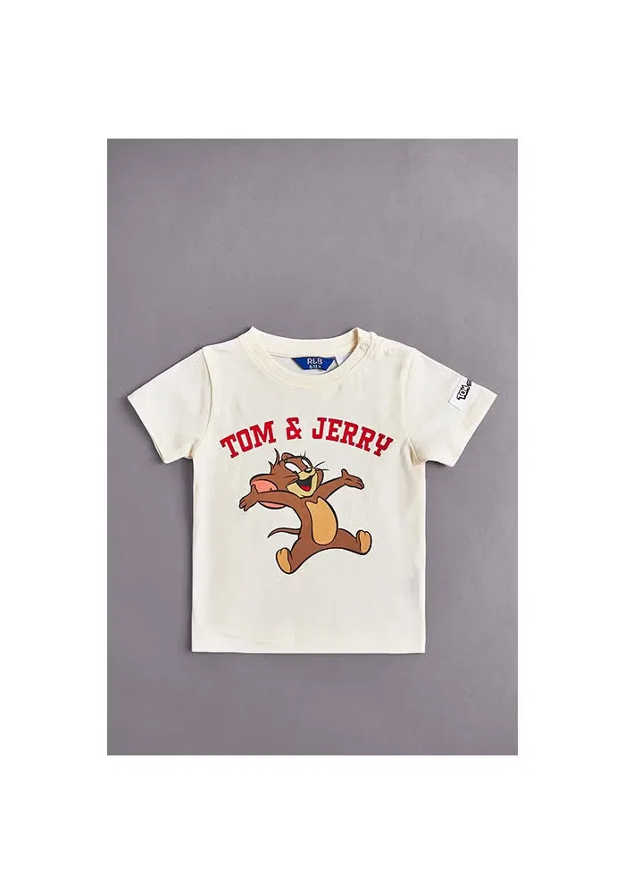 Комплект футболка и шорты с принтом Tom & Jerry R&B, кремовый — фото 2
