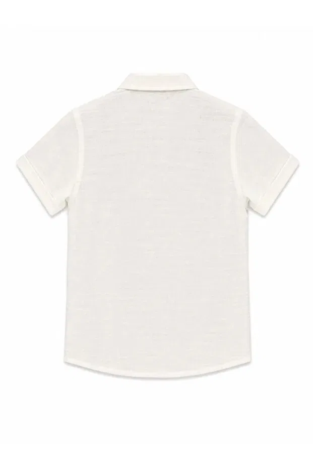 Детская рубашка для мальчиков хлопковая Basics Dgs Kids, White — фото 3