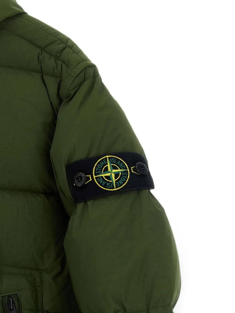 Стеганая куртка с логотипом-нашивкой Stone Island Junior, зеленый — фото 3