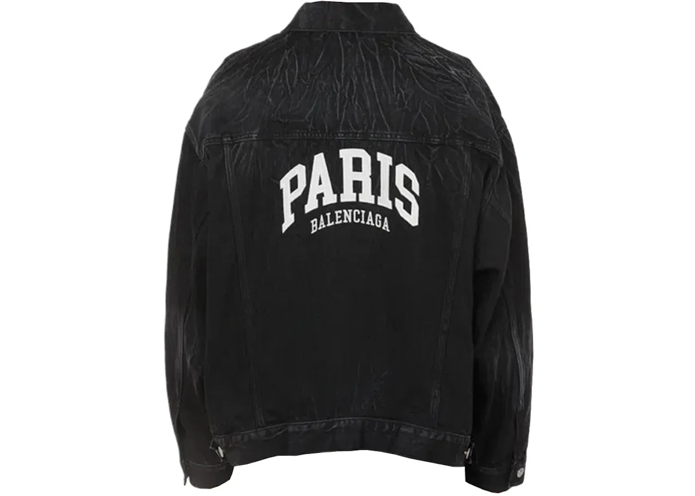 Мужская джинсовая куртка оверсайз Balenciaga Cities Paris, Black/White