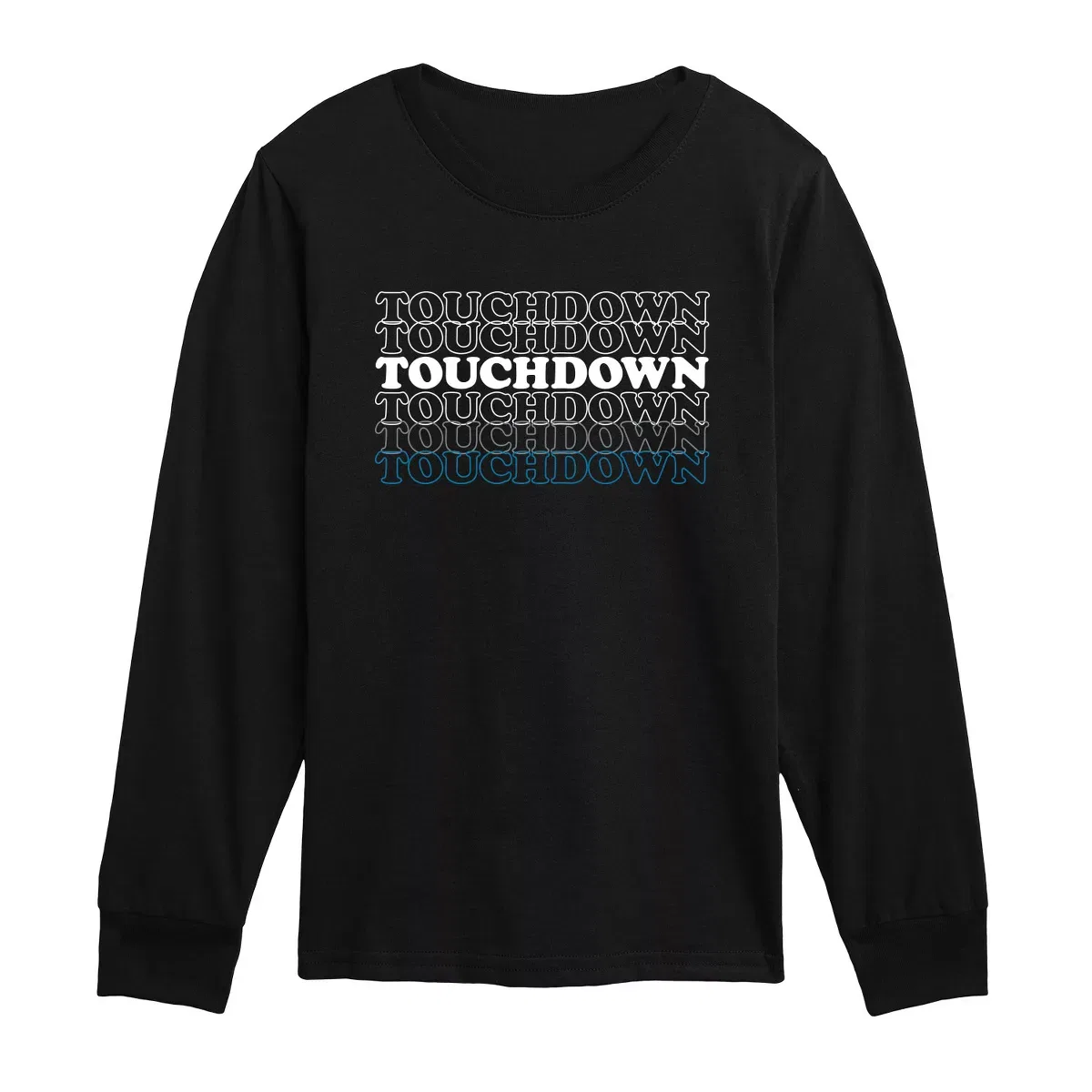 Детское лонгслив с принтом Touchdown Repeat Instant Message, Black