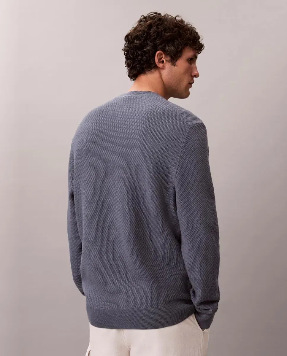 Мужской джемпер из текстурированного хлопка Calvin Klein, Gris Oscuro — фото 2