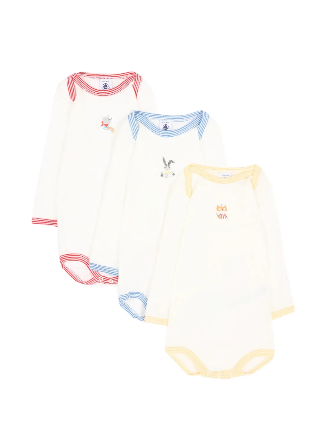 Комплект с графичным принтом Petit Bateau, нейтральные цвета