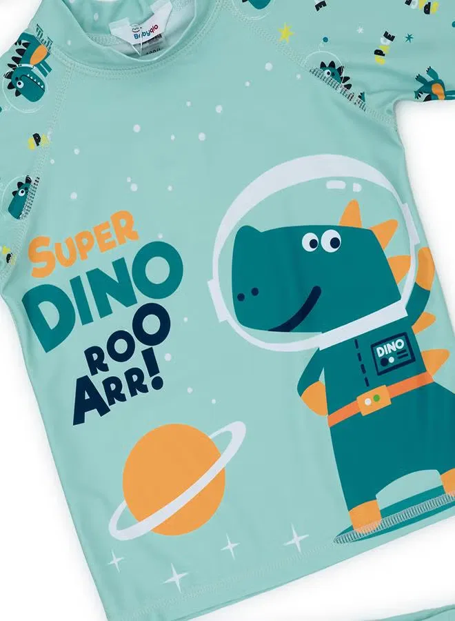 Комплект купальников для мальчиков с принтом Space Dino Roar Babyqlo, разноцветный — фото 3