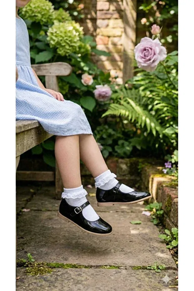 Детские балетки для девочек из кожзама Kismet Kundura, Black