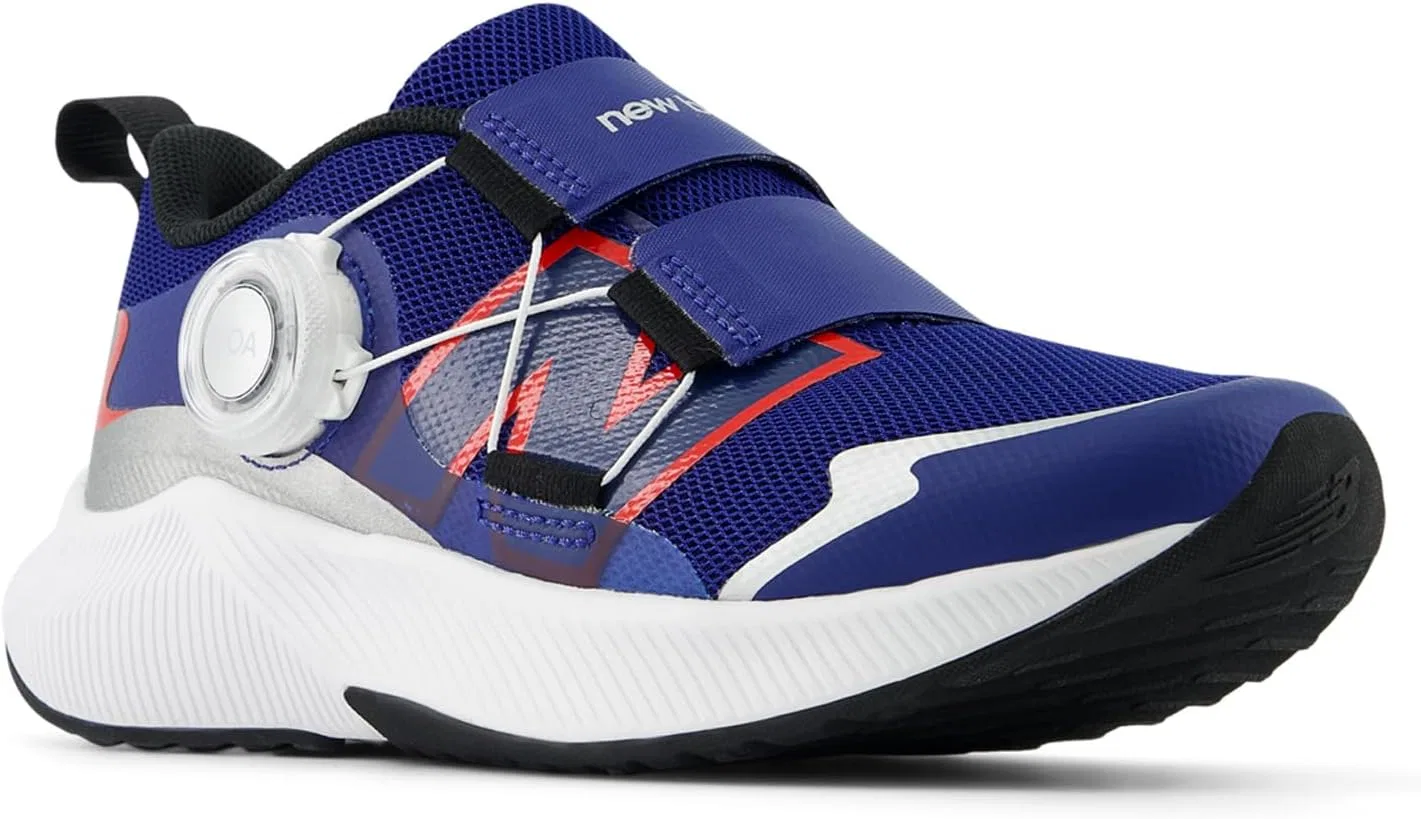 Детские кроссовки для девочек с технологией DynaSoft Reveal V4 Boa New Balance, Inkwell Team Red And Silver Metallic