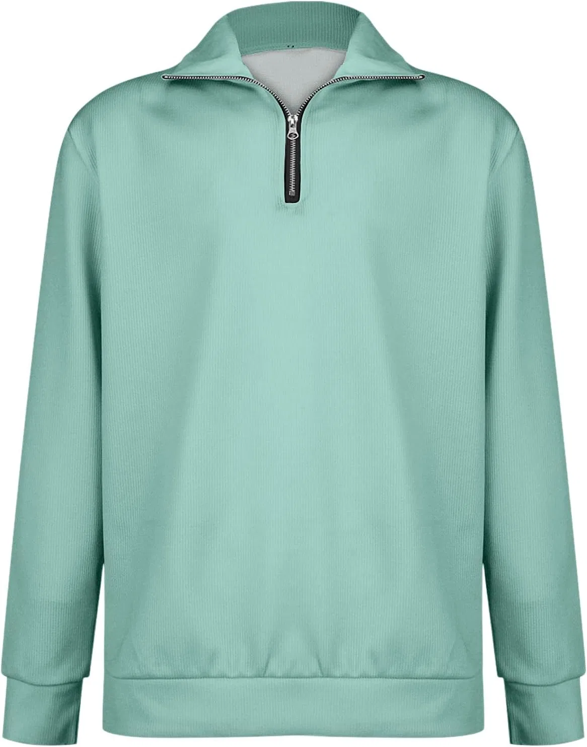 Мужская длинная футболка с воротником-поло Henley Regular Fit, Mint Green — фото 3