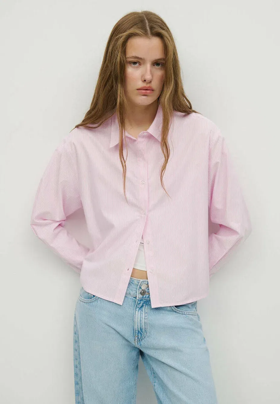 Подростковая блузка на пуговицах Mango Kids, Pink — фото 2
