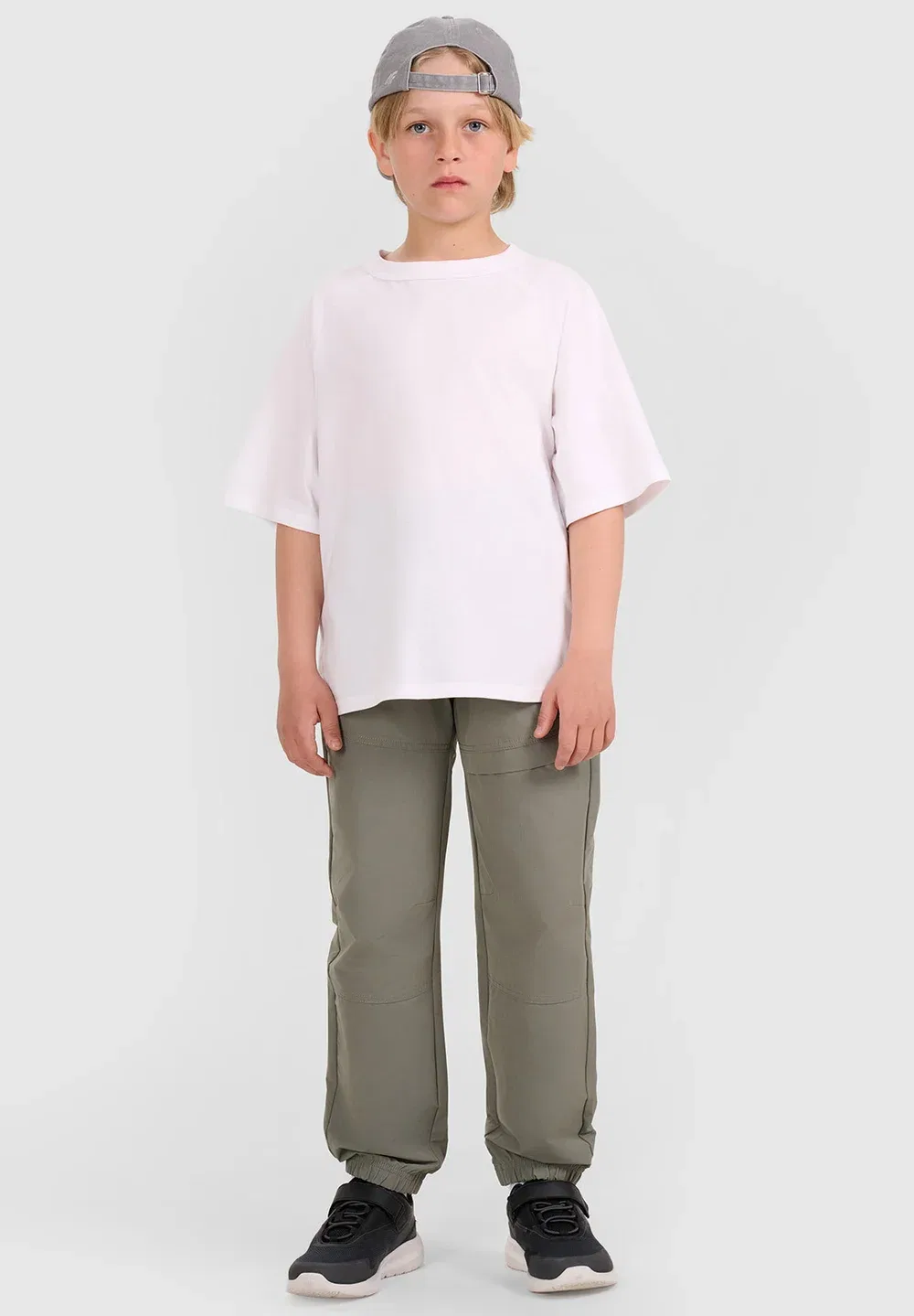 Футболка oversize gładki chłopięcy - biały 122 (6-7 лат) - базовая футболка 4F, White
