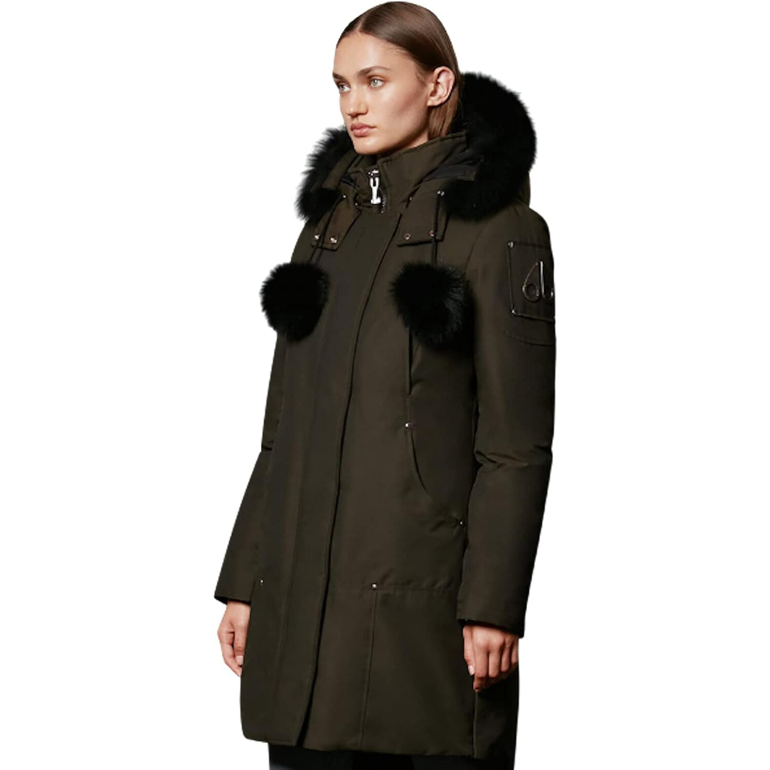 

Парка Moose Knuckles Stirling Shearling Neoshear, темно-зеленый/черный