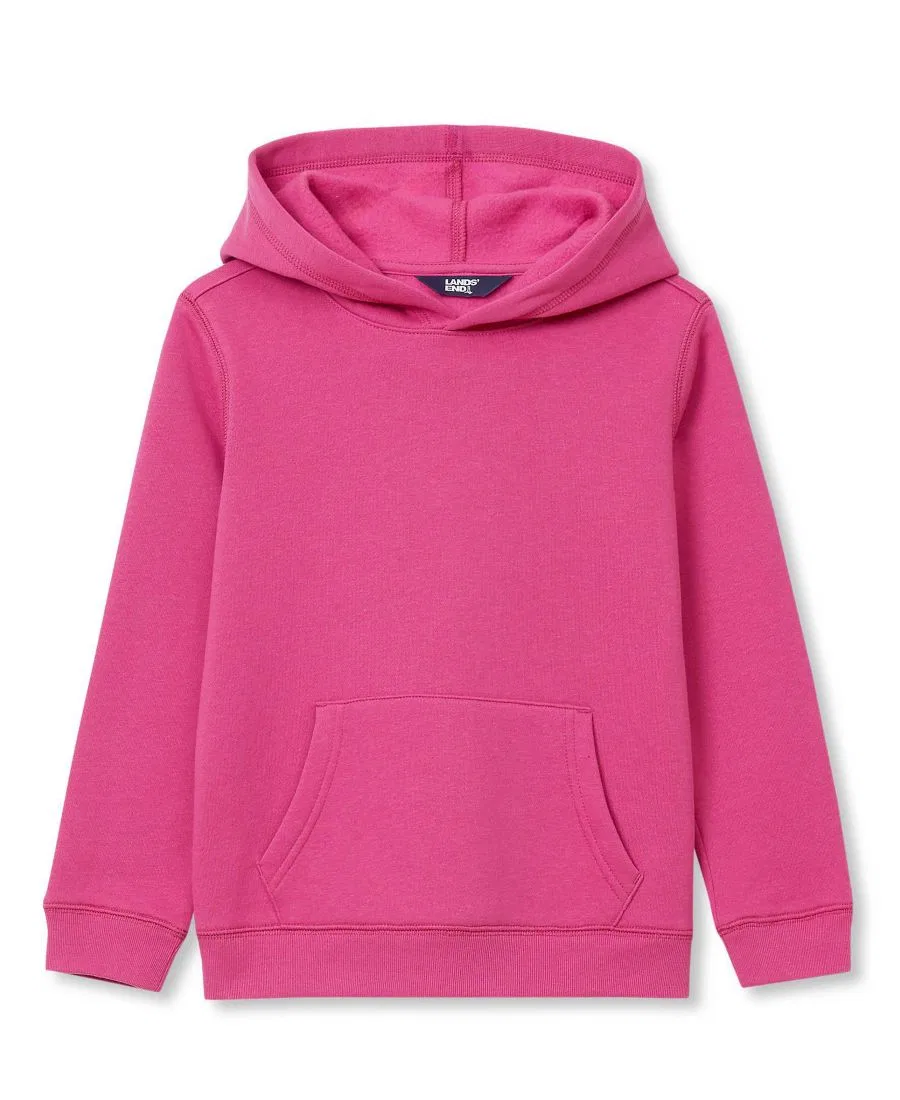 Детский худи из флиса с капюшоном и карманом-кенгуру, модель Husky Fleece Lands' End, Rose Violet