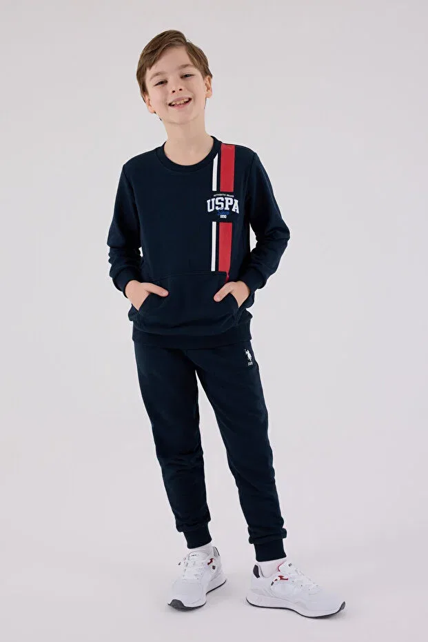 Детский спортивный костюм для мальчиков с длинным рукавом U.S. Polo Assn., Navy Blue